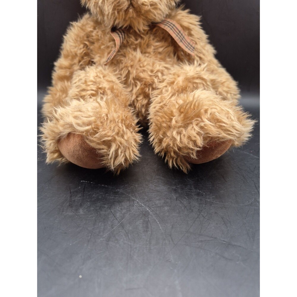 Vintage Russ Berrie 18" SPENCER #259 Plush Bear With Plaid Bow Scruffy Brown - Picture 3 of 11